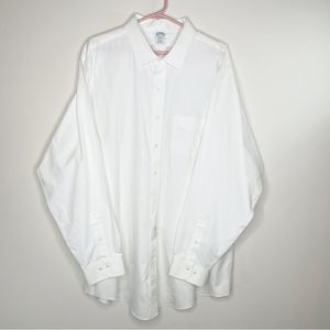 Brooks Brothers Mens White Long Sleeve Collared Button Down 18 1/2 - 6/7
